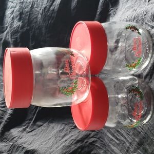 Vintage Carlton 3/4L Glass Christmas Canister